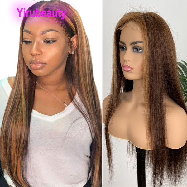 Brazilian Virgin Hair 4 27 Lace Front Wigs Straight 13X4 Lace Front Wig 10-28inch 4/27 Two Tones Color Virgin Cheap Hair