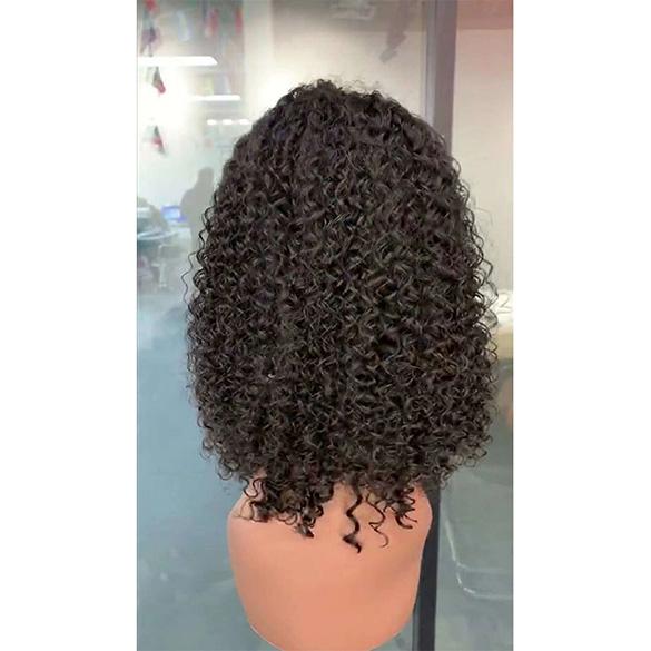 Mongolian Bob Hair Lace Front Wig Deep Wave Kinky Curly 13X4 Lace Front Wigs 10-18inch Bob Hair Products