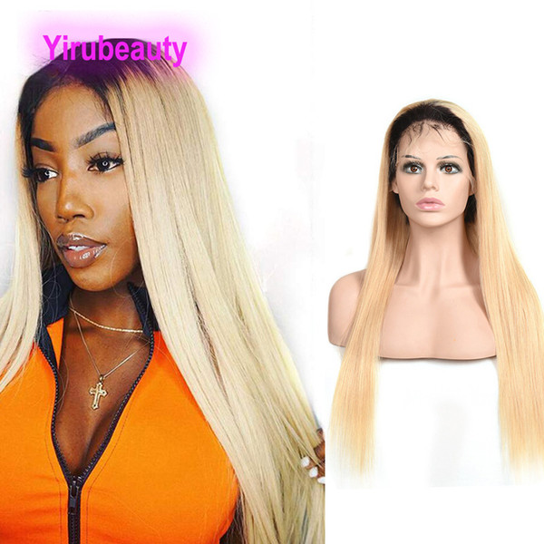 Peruvian Human Hair 1B/613 Lace Front Wig Silky Straight 1B 613 Virgin Hair 13X4 Lace Front Wigs Straight Two Tones Color Virgin Hair 10-28