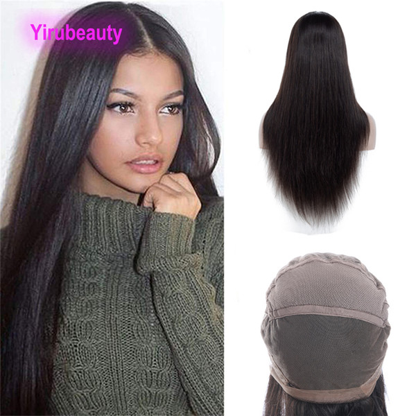 Malaysian Human Hair Products 180% density Straight Wholesale Yirubeauty Silky Straight Natural Color Full Lace Wigs Straight 10-26inch