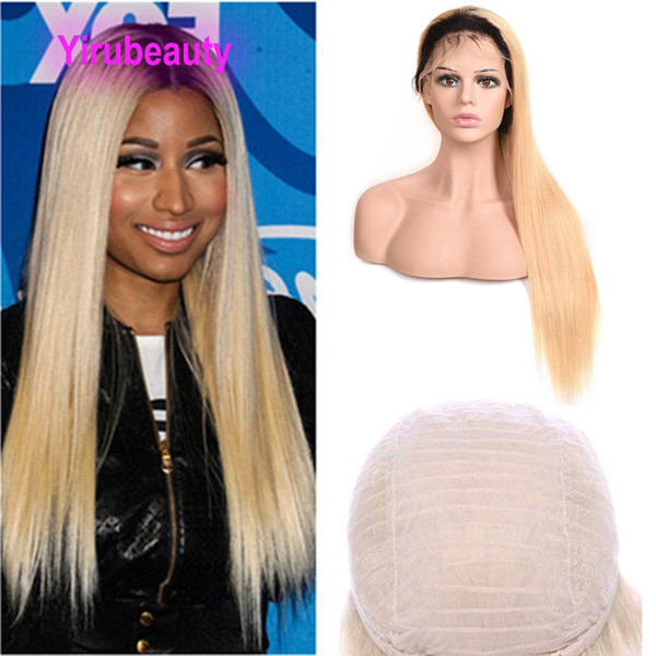 Indian Raw Virgin Hair 13X4 Lace Front WIg Straight 1B/613 Color Silky Straight Lace Front Wigs 1b Blonde 10-28inch