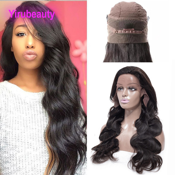 Malaysian Human Hair Body Wave 360 Lace Frontal Wig With Baby Har 360 Lace Wigs Natural Color Adjustable Band 360 Frontal Wig