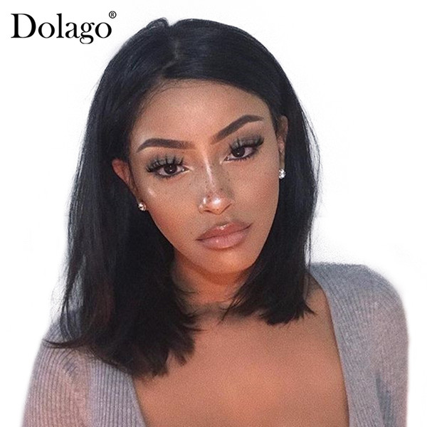 Short Bob Wig Straight Lace Front Human Hair Wigs For Black Women 250%Density Brazilian Lace Frontal Wig Pre Plucked Dolago Remy