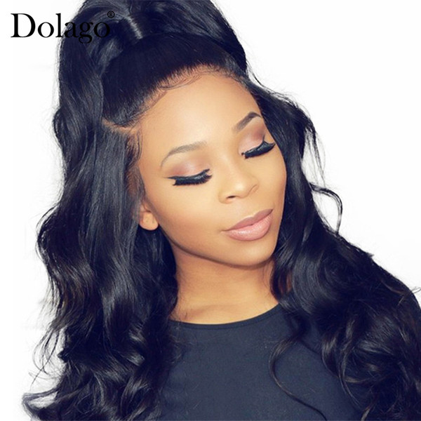 Body Wave Lace Front Wig For Women Brazilian Human Hair Wigs With Baby Hair Pre Plucked Natural Black 130% Remy Hair Dolago