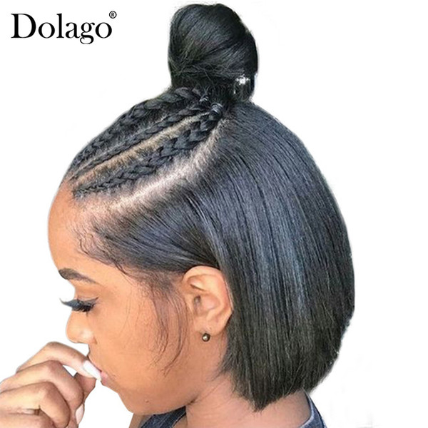 250 Density Bob Wig Straight Bob Lace Front Wigs 13X4 Brazilian Lace Front Human Hair Bob Wigs For Black Women Dolago