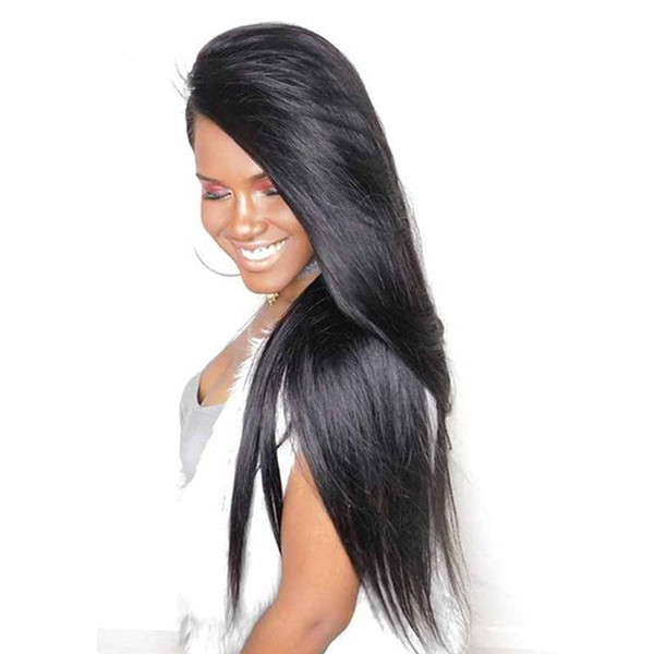 Straight Human Hair Lace Wig 250% Density Lace Front Human Hair Wigs For Black Women Natural Color Brazilian Hair Wigs Pre Pluck