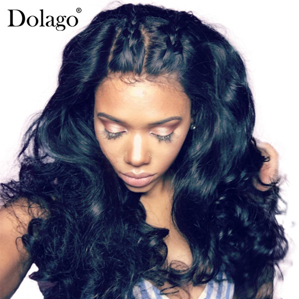 250 Density Full Lace Human Hair Wigs For Women Brazilian Body Wave Wig Pre Plucked Front With Baby Hair Dolago Remy Black