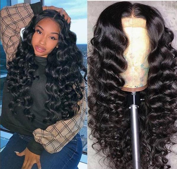 Premier Glueless Full Lace Human Hair Lace Wigs Brazilian Remy Hairs Loose Curly Wigs Pre-plucked Natural Hairline With Babyhair