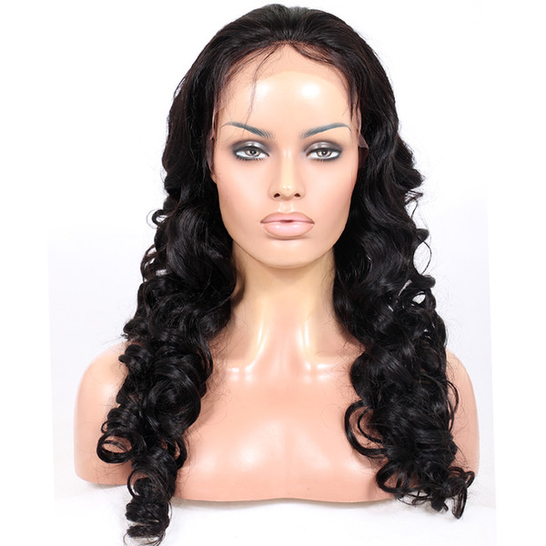 premier Full Lace Human Hair Wigs Pre-plucked Perimeter with BabyHair Brazilian Hairs Loose Wave Wigs Natural Hairline With Babyhair