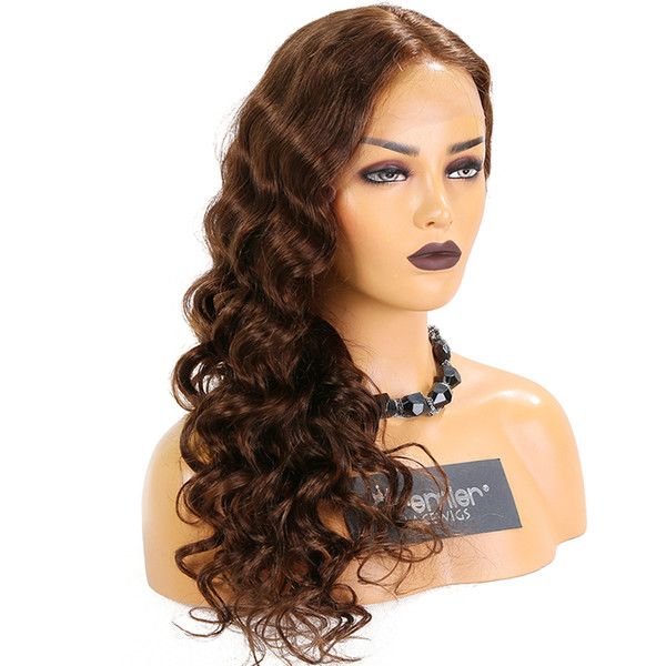 Human Hair Lace Front Wigs With Natural Hairline Brazilian Remy Hair 150% Density Body Wave For American