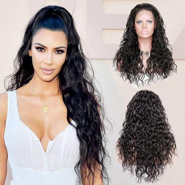 Premier Glueless Lace Front Human Hair Wigs With Natural Hairline Pre-plucked Brazilian Hair 150% Density Water Wave For American