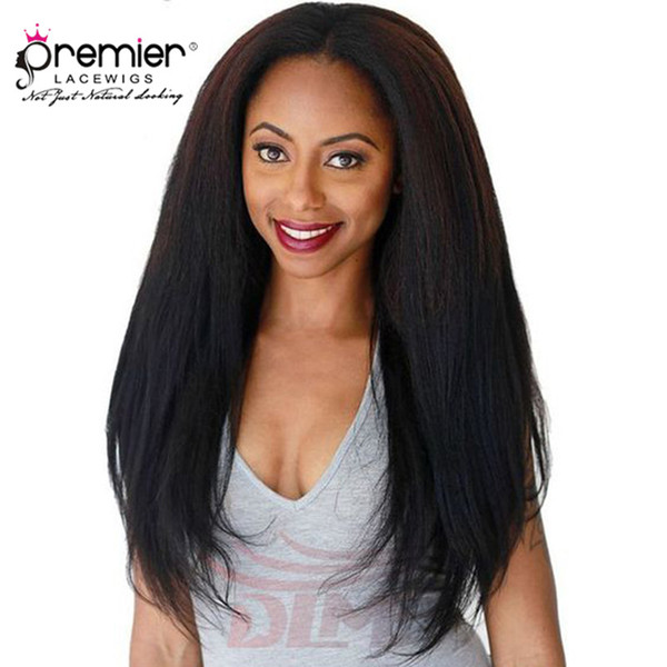 Full Lace Human Hair Wigs Brazilian Hairs Kinky Straight Wigs Pre-plucked Natural Hairline With Babyhair