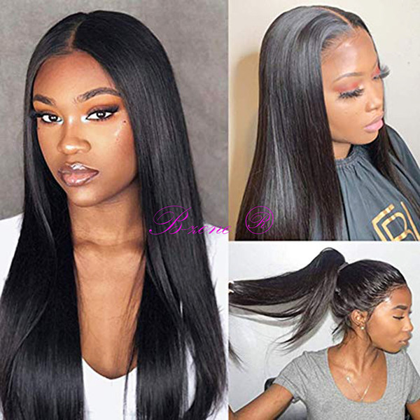 HD Lace Front Wigs Straight Transparent Lace Front Human Hair Wigs With Baby Hair Lace Frontal Wigs