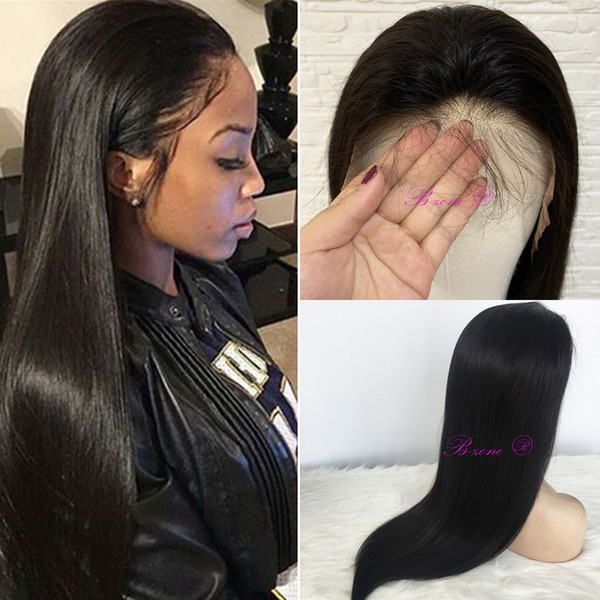 Fast HD Lace Human Hair Wigs For Black Women Brazilian Straight Wig Natural color HD wigs 12-24inch