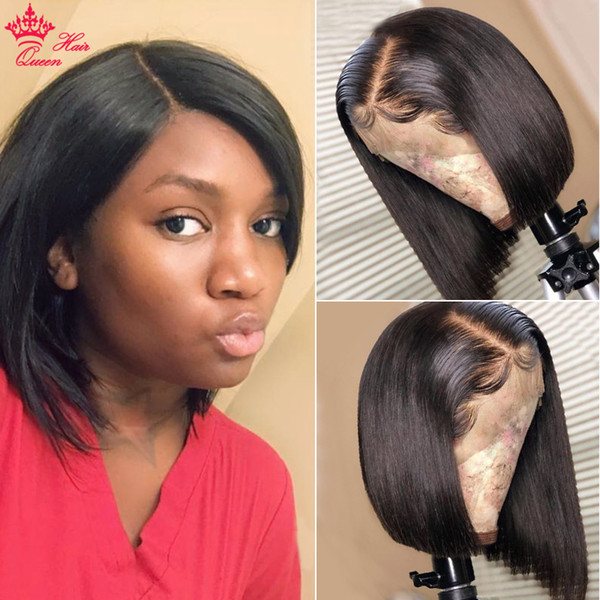 Queen Hair 180% Density Short Lace Fron Human Hair Wigs Lace Wig Brazilian Hair Bob Wig For Black Women 13x4 Lace Frontal Wigs