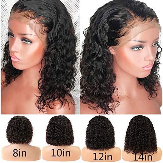 13x4 Curly lace frontal Human Hair Wigs With Baby Hair Bleached Knots Brazilian Remy 360 Lace Frontal Wigs Pre-Plucked 130% Density