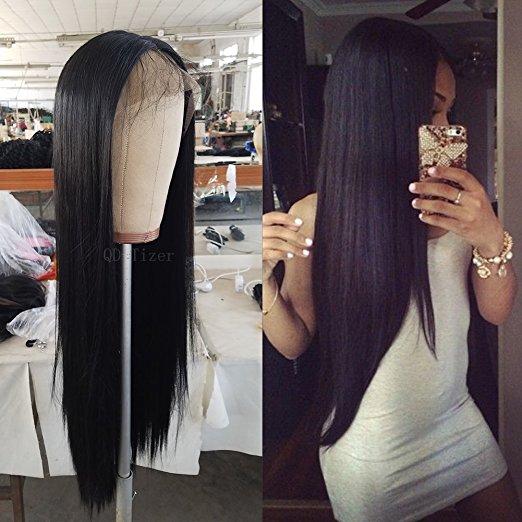 Brazilian Silky Straight Lace Front Human Hair Wigs DIVA 130 Density Glueless Full Lace Wig with Baby Hair Natural Hair Line