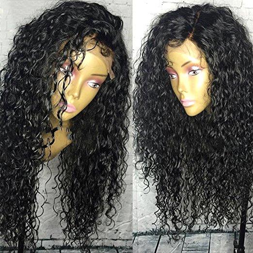 360 lace frontal wig pre plucked with baby hair bleached knots 130% density black women afro kinky curly glueless remy 360 lace wig