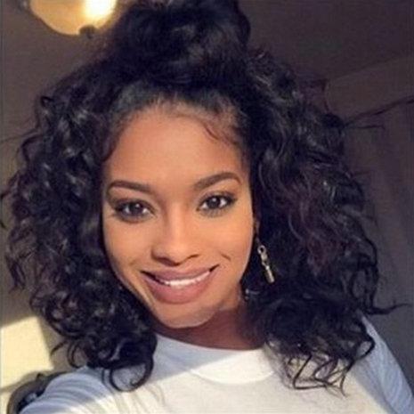 Pre plucked 360 Lace wig deep curly Human Hair Wigs-Glueless Brazilian Virgin Remy 360 lace frontal Wigs with Baby Hair 130% Density 14inc