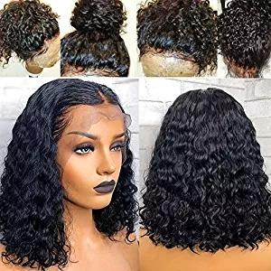 Curly Human Hair Wigs With Baby Hair Bleached Knots Brazilian Remy 13*4 Lace Frontal Wigs Pre-Plucked 130% Density