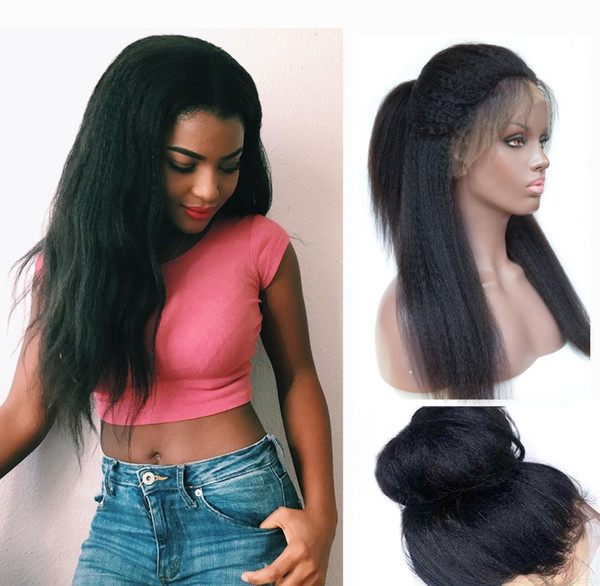 Best Italian Yaki 360 Lace Frontal Wig coarse yaki Brazilian Remy Lace Human Hair Wigs for Black Women 150 Density (10