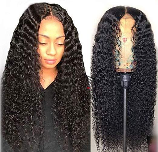 13x6 Curly Human Hair Wigs Deep Part Lace Front Wigs Brazilian Hair Baby Hair for Black Women 150% Density Natural Color 20 inch