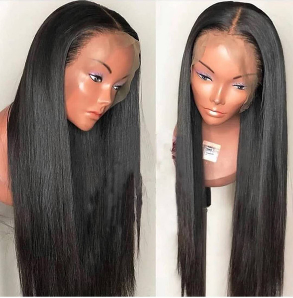 DIVA 360 Lace Frontal Wig Pre Plucked With Baby Hair indian Silky Straight Lace Front Human Hair Wigs For Women Remy Hair Black