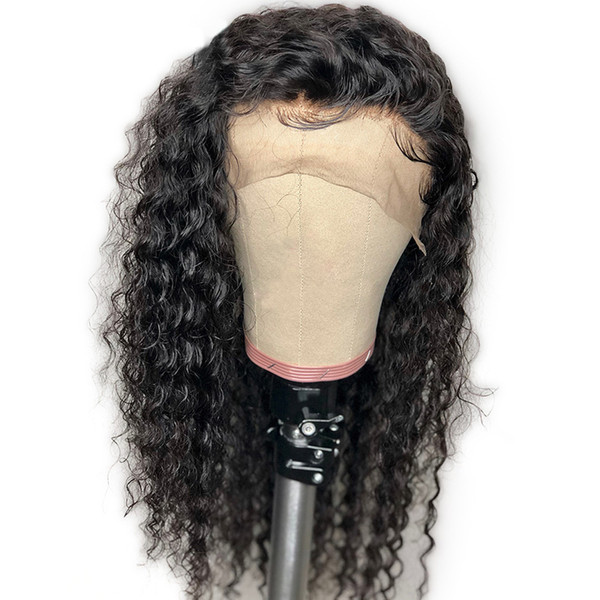 Deep Curly 360 Lace Frontal Human Hair Wigs prepluck Brazilian Remy Hair lace front Wig with baby hair 130%density