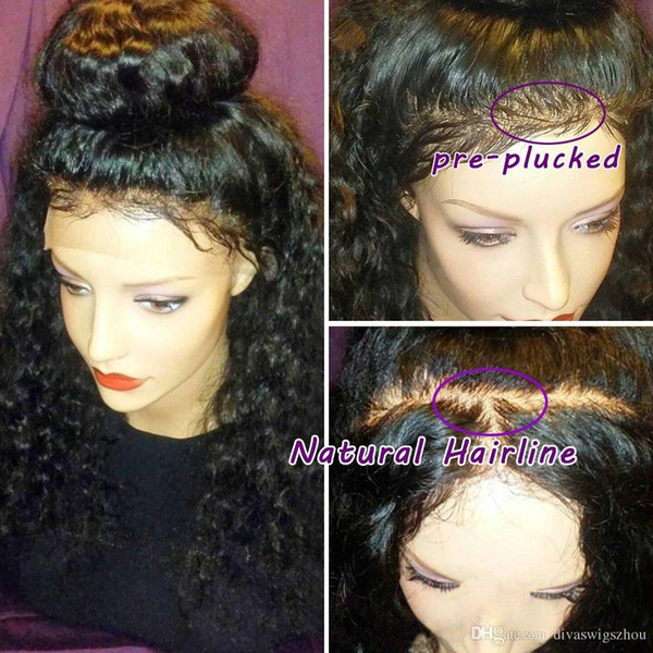 Pre Plucked 360 Lace Frontal With Wig Cap Brazilian Loose Deep Curly Frontal Natural Hairline 360 Lace Virgin Hair (18inch, Loose curly)