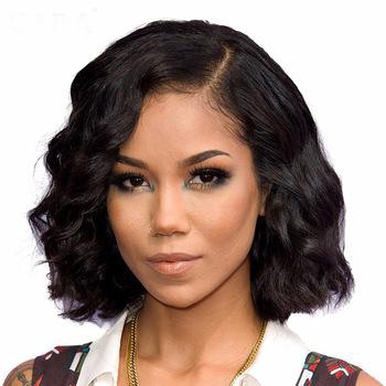 Brazilian Virgin Human Hair Lace Front bob Wigs for Black Women Short body Wave Pre Plucked Human Hair Wigs Baby Hair 180% density