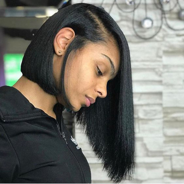 Full Lace Human Hair Bob Wigs Cheap For Black Women Pre Plucked Bob Short Cut Lace Front Brazilian Hair Wig With Baby Hair