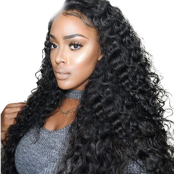 Curly Human Hair Wig Pre Plucked Lace Front Deep Curly Wave Virgin Hair Brazilian Full Lace Human Hair Wigs Glueless For Black Women