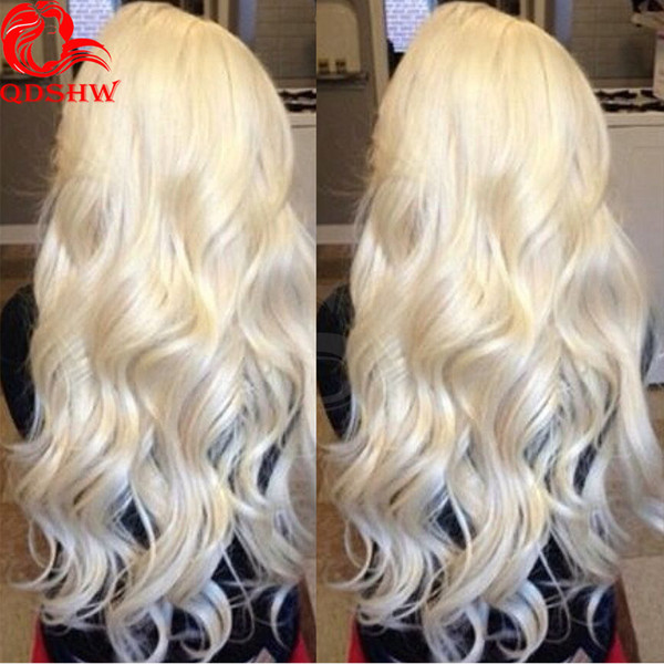 613 Full Lace Wig Human Hair Blonde Peruvian Body Wave Glueless 613 Full Lace Wigs Wavy Blonde Lace Front Wig With Baby Hair