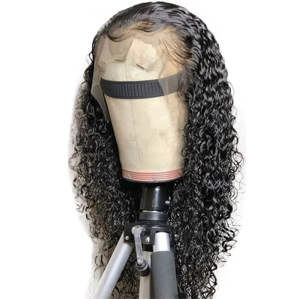 150 Density Curly Lace Front Wig Pre Plucked Human Virgin Brazilian Hair For Black Women Glueless Curly Full Lace Wig With Natural Hairline