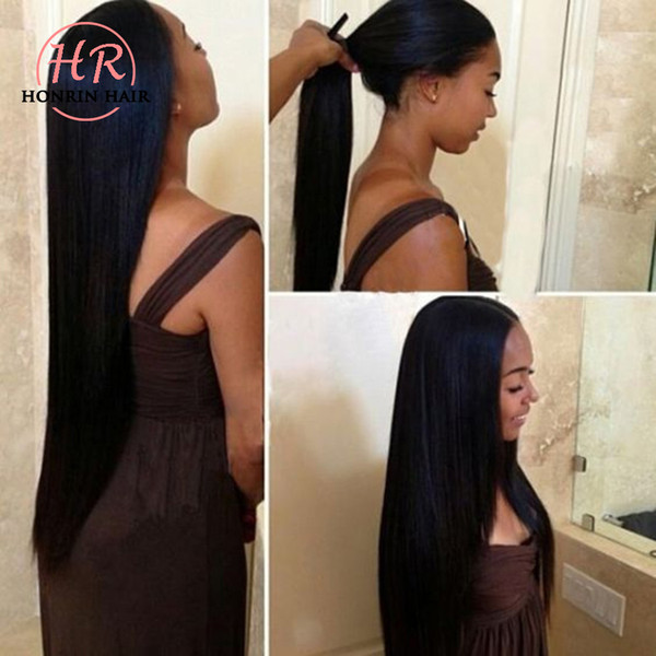 Honrin Hair 13x6 Deep Part Lace Front Wig Silky Straight Brazilian Virgin Human Hair 150% Density Bleached Knots Pre Plucked With Baby Hair