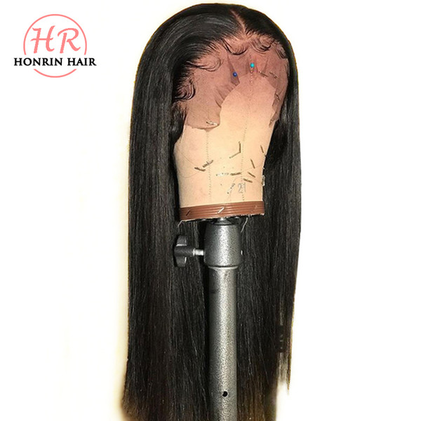 Honrin Hair Full Lace Wig Silky Straight Pre Plucked Bleached Knots Brazilian Virgin Human Hair Lace Front Wig 150% Density Glueless