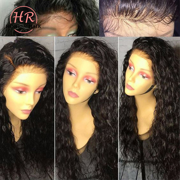 Honrin Hair Human Hair Lace Wig Deep Curly Lace Front Wig Brazilian Virgin Hair Full Lace Wig Curly 150% Density Pre Plucked Glueless