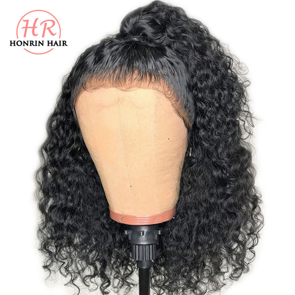 Honrin Hair Deep Curly 13x6 Deep Part Lace Front Wig Curly Full Lace Wig Pre Plucked Hairline Malaysian Virgin Human Hair 150% Density