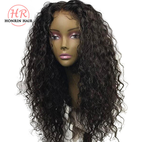 Honrin Hair Deep Curly Deep Part Lace Front Wig Curly Pre Plucked Hairline Full Lace Human Hair Wig Brazilian Virgin Hair 150% Density