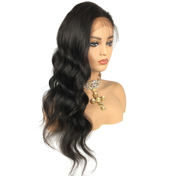 Deep Part Lace Front Wig Human Hair Wig Wavy Natural Wave 150% Density Brazilian Virgin Hair Pre-plucked Natural Hairline Bleached Knots