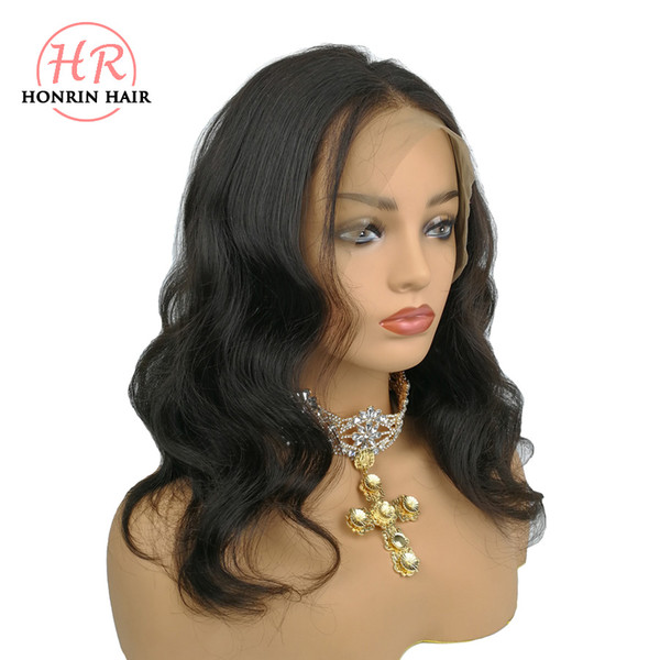 Honrin Hair 13x6 Deep Part Lace Front Wig Natural Wave Malaysian Virgin Human Hair Full Lace Wig Pre Plucked Bleached Knots 150% Density