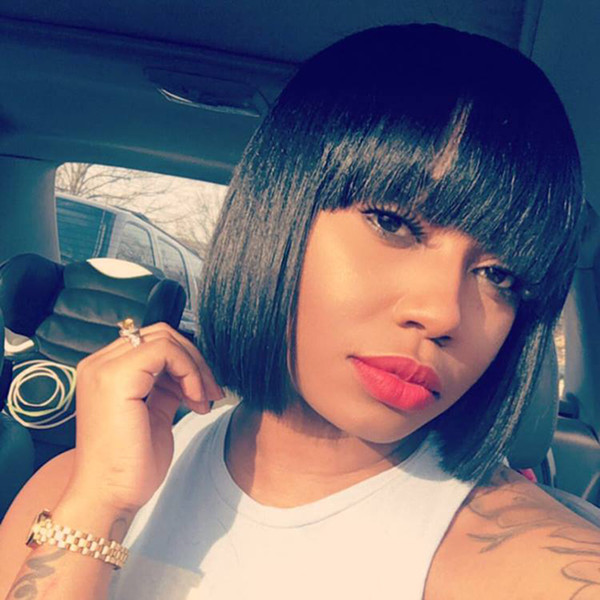 Full Lace Human Hair Bob Wigs With Bangs 150% Density Brazilian Virgin Hair Lace Front Wigs Bleached Knots Natural Hairline Unprocessed