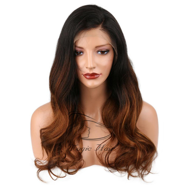 Full lace human hair wigs Pre Plucked Brazilian Remy Hair T1B/4 /30b color water wave Lace front human hair Wigs