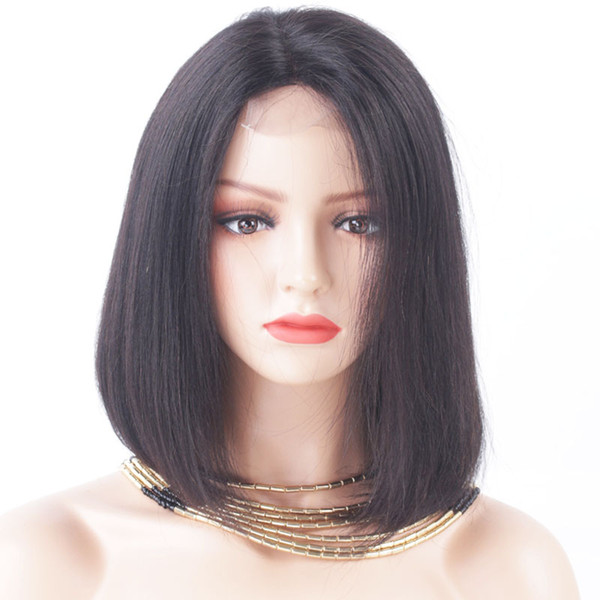 Short Bob Wigs Brazilian Virgin Hair Straight Frontal Lace Human Hair Wigs For Black Women Swiss Lace Frontal Wig