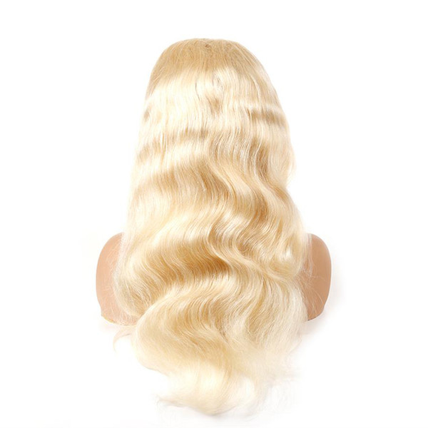 Lace Front Human Hair Wigs Brazilian Light Blonde Human Hair Color 613# body wave Thick Glueless Lace wig With Baby Hair