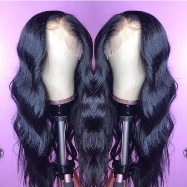 Lace Front wigs Body wave Brazilian Full Lace virgin Wigs Pre Plucked Natural Hairline Bleach Knots Qtfn