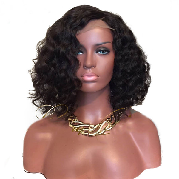 Brazilian hair short wigs natural water wave 10-14inch Lace Front wigs Full Lace Wigs Pre Plucked Natural Hairline