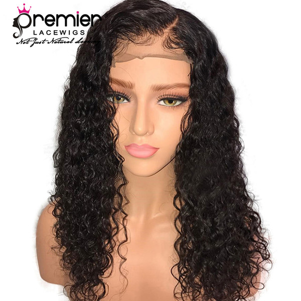 Premier Glueless Lace Front Wigs Brazilian Remy Human Hair Loose Curly 150% Density Natural Hairline With Babyhair Lace Wig For American