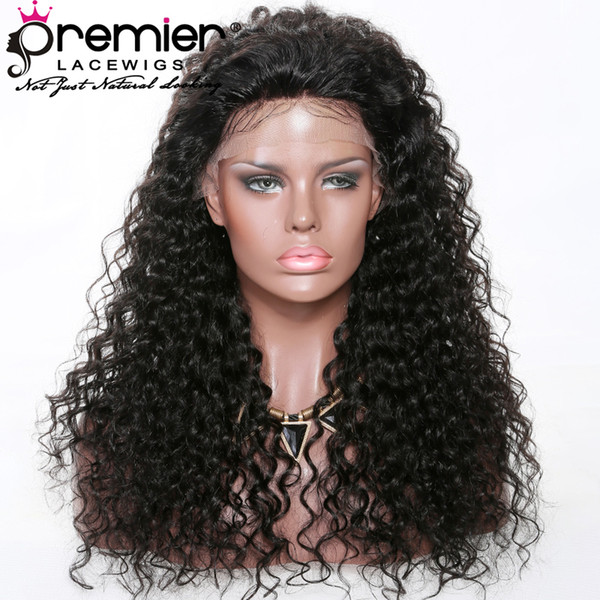 Premier Affodable Glueless Lace Wigs With Natural Hairline Pre-plucked 14-20Inches Indian Virgin Hair 150% Density Loose Curly For American