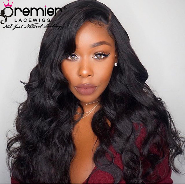 Premier 360 Full Lace Human Hair Wigs Brazilian Virgin Hair Wave Pre-plucked Natural Hairline Deep Lace Part Human Lace Wigs